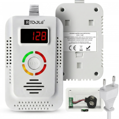 DETEKTOR CZUJNIK GAZÓW PALNYCH METAN GAZ ZIEMNY ALARM DŹWIĘK ZASILANIE 230V