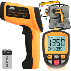 PIROMETR TERMOMETR LASEROWY BEZDOTYKOWY EMISYJNOŚĆ PODCZERWIEŃ -30+1350°LCD