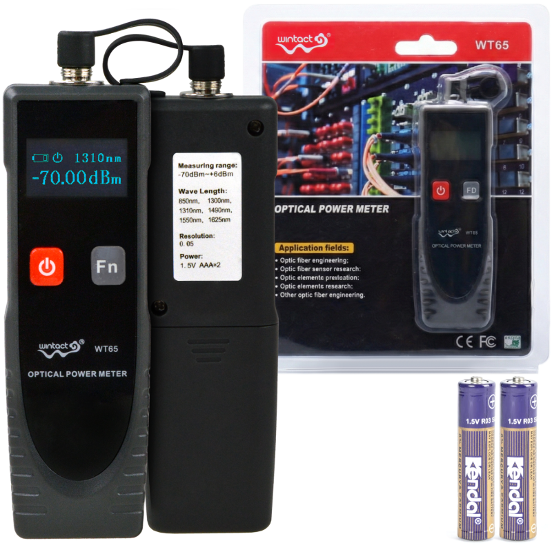 MIERNIK MOCY OPTYCZNEJ MINI TESTER CZUJNIK ŚWIATŁOWODÓW -70 ~ +6 dBm 2,5mm